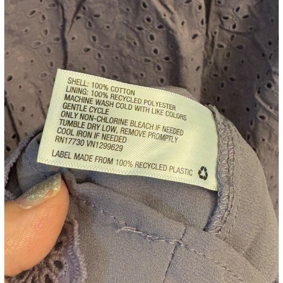 Knox Rose Lavender Eyelet Sleeveless Dress Size Large V-Neck Ruffle Trim Boho - Picture 6 of 7